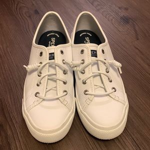 White Leather Sperrys